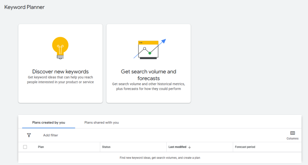 keyword planner