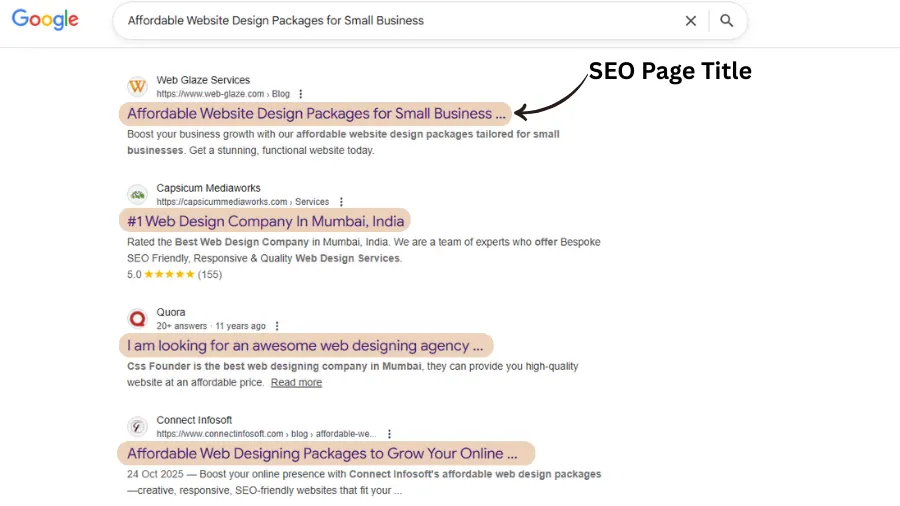 What are SEO Page Titles