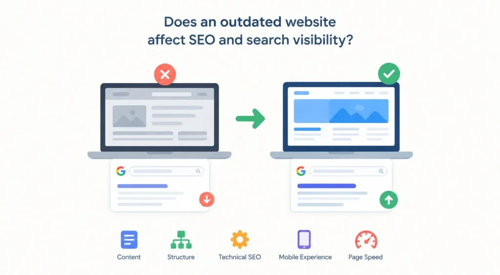 Does an outdated website affect SEO and search visibility
